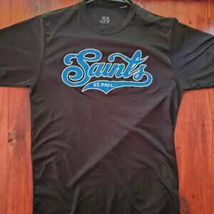Majestic MLB MILB AAA St. Paul Saints Who 75 home jersey shirt Screenprint small